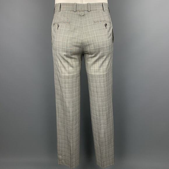 BLACK FLEECE Size 40 Grey Glenplaid Wool Notch Lapel Suit - Picture 4 of 7